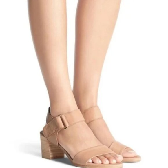 Stuart Weitzman Broadband Leather City Sandal Ankle Strap Tan size 7.5M - Picture 1 of 16